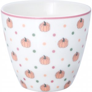 GreenGate Latte cup (beker) Halloween Clarissa wit 300 ml - Ø 10 cm