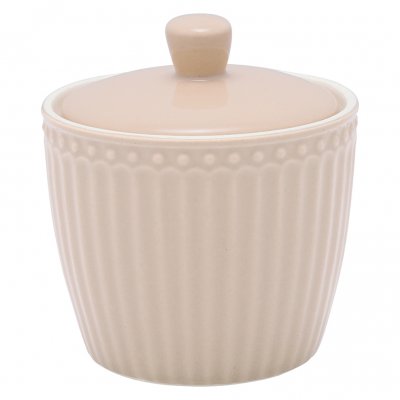 GreenGate Sugar pot with lid Alice creamy fudge Ø 8.5cm x H10cm