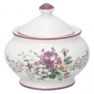 GreenGate Sugar pot with lid round Marie dusty rose Ø 6cm x H10cm