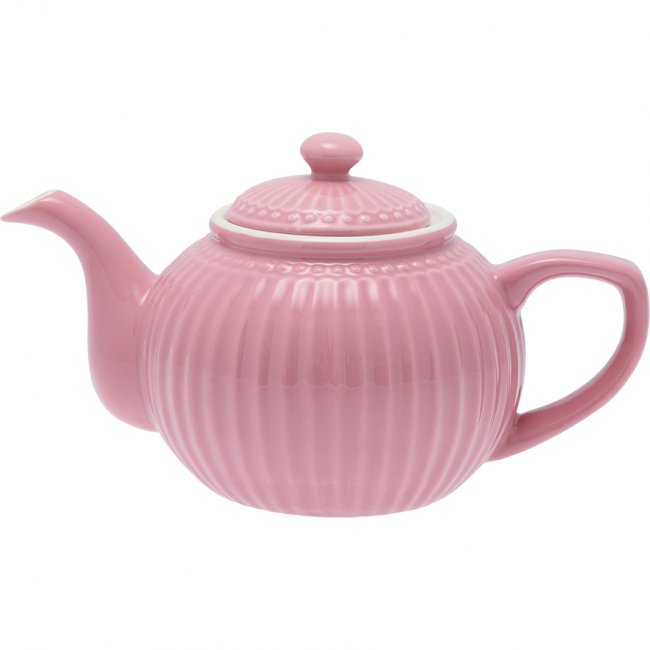 GreenGate Teekanne - Teapot Alice dusty rose 1 liter - Ø17.5cm - zum Schließen ins Bild klicken