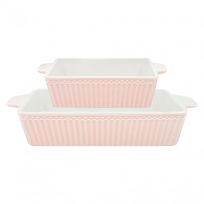 GreenGate Ovendishes Alice pale pink rectangular (set of 2) (small)