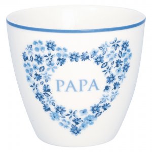 GreenGate Beker (Latte Cup) Papa heart blauw Ø10cm - 300ml