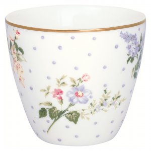 GreenGate Latte cup Asta white with golden edge Ø10cm - 300ml