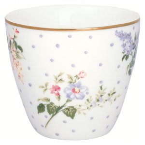 GreenGate Becher (Latte Cup) Asta white mit Goldrand Ø10cm - 300ml