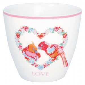 GreenGate Becher (Latte Cup) Xenia love white Ø10cm - 300ml