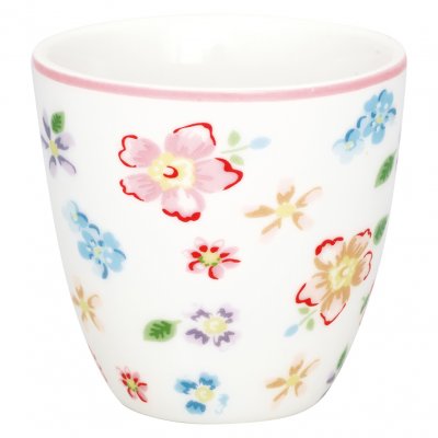 GreenGate Espressokopje (Mini Latte Cup) Columbine petit wit Ø7cm - 125ml