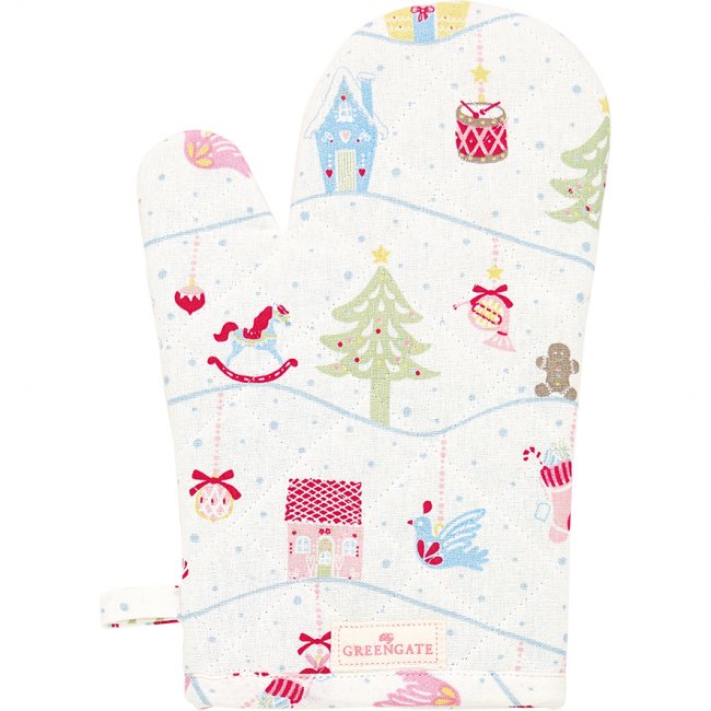 GreenGate Grill glove Laura christmas white 28 x 18 cm - Click Image to Close