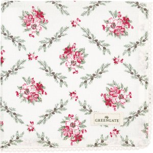 GreenGate Napkin with lace Gry white (40 x 40 cm)