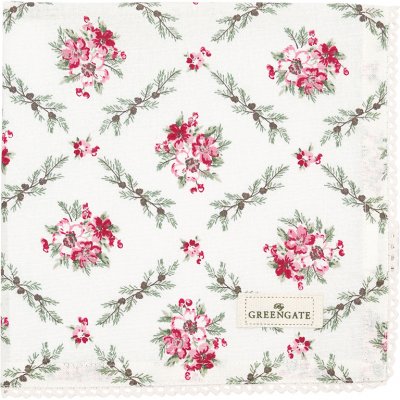 GreenGate Napkin with lace Gry white (40 x 40 cm)