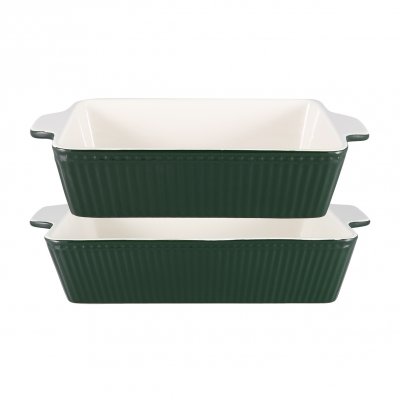 GreenGate Dishes Alice pinewood green rect (set of 2) small