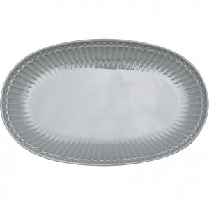 GreenGate Biscuit plate (Serving Plate) Alice Stone grey (23.5 x 14.5 cm)