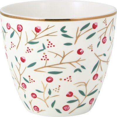 GreenGate Latte cup (Becher) Maise white mit Goldrand Ø10cm - 300ml