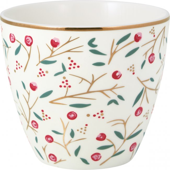 GreenGate Latte cup (Becher) Maise white mit Goldrand Ø10cm - 300ml - zum Schließen ins Bild klicken