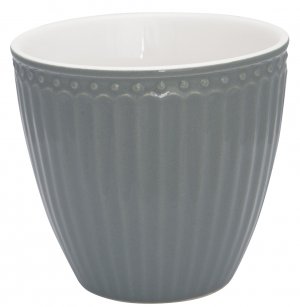 GreenGate Espressokopje (mini latte cup) Alice Stone grijs 125 ml - H 7 cm - Ø 7 cm