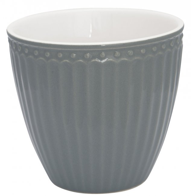 GreenGate Espressokopje (mini latte cup) Alice Stone grijs 125 ml - H 7 cm - Ø 7 cm - Klik op de afbeelding om het venster te sluiten