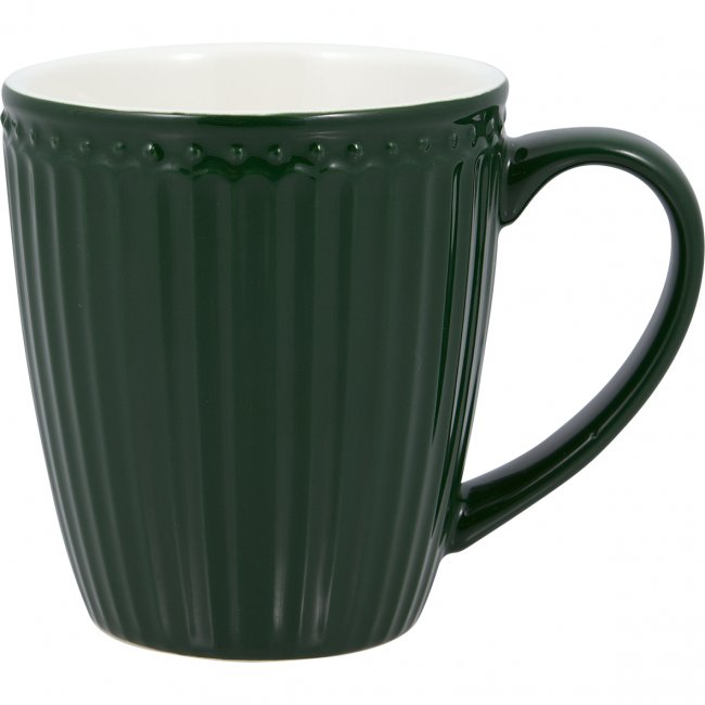 GreenGate Koffiemok Alice Pinewood groen 350 ml - Donkergroen servies - Klik op de afbeelding om het venster te sluiten