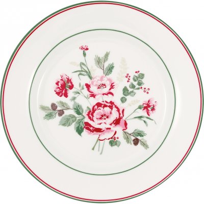 GreenGate Plate Leonora bouquet white (20.5 cm)