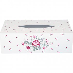 GreenGate Tissue box rectangular Leonora white