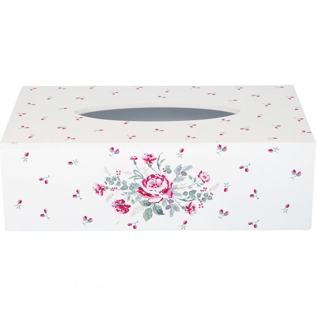 GreenGate Tissue box rectangular Leonora white - Click Image to Close