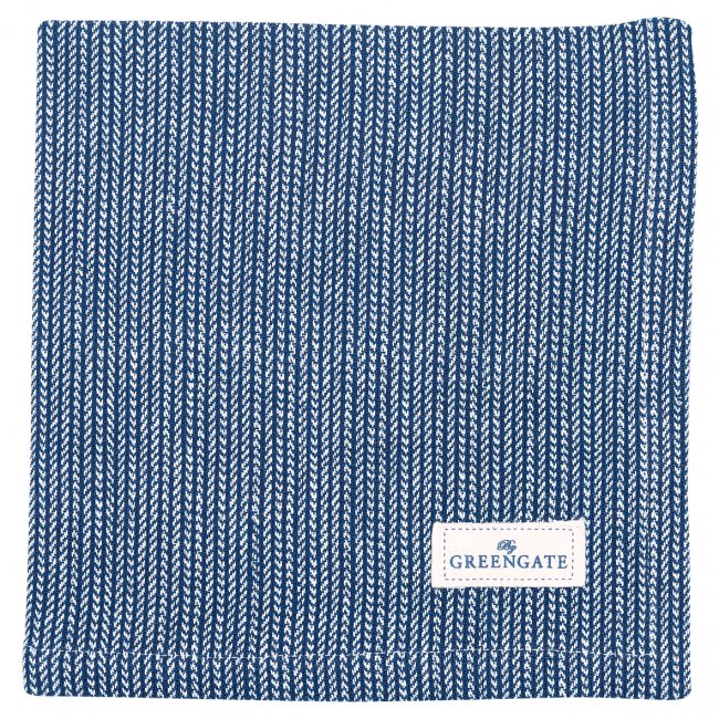 GreenGate Katoenen Servet Alicia donker blauw (40 x 40 cm) - Klik op de afbeelding om het venster te sluiten