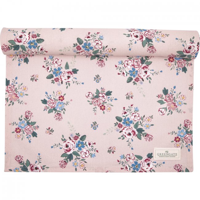 GreenGate Table runner Inge-Marie pale pink (45 x 140 cm) - Click Image to Close