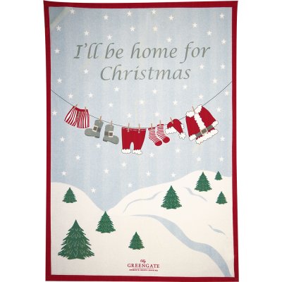 GreenGate Geschirrtuch bedruckt Home for xmas Weiß (50 x 70 cm)