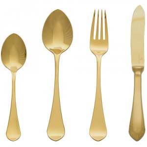 GreenGate Cutlery Curved Gold Dinner (set of 4 pcs.)