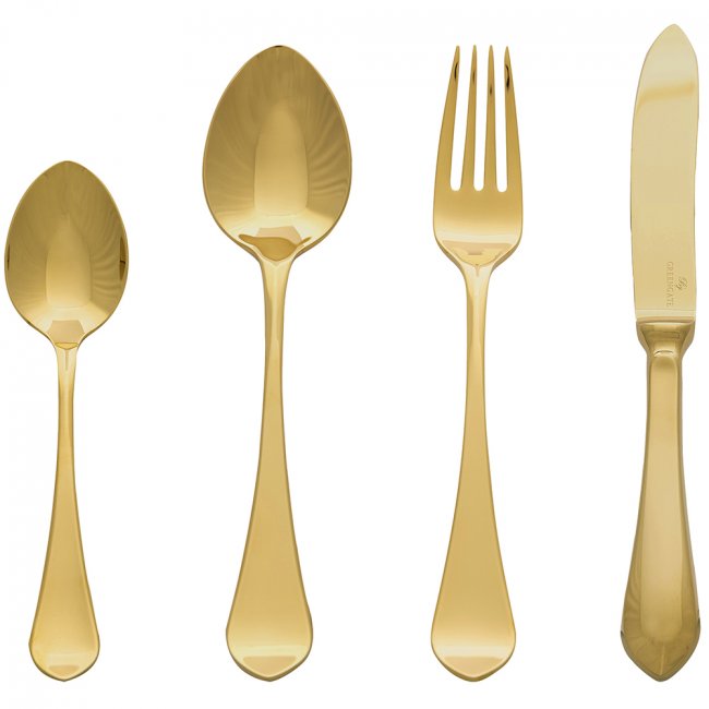 GreenGate Cutlery Curved Gold Dinner (set of 4 pcs.) - Click Image to Close