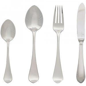 GreenGate Cutlery Curved Silver Dinner (set of 4 pcs.)