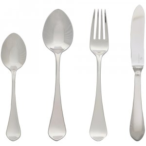 GreenGate Zilver bestekset Curved Diner (Set van 4 stuks)