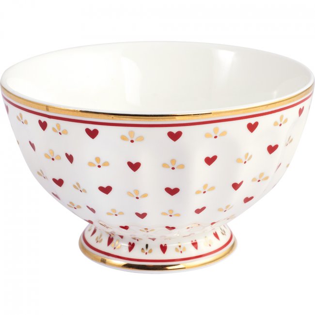 GreenGate French bowl medium Layla petit white (180 ml) - Click Image to Close