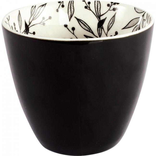 GreenGate Beker (Latte Cup) black Drew inside 350 ml - Ø 10 cm - Klik op de afbeelding om het venster te sluiten