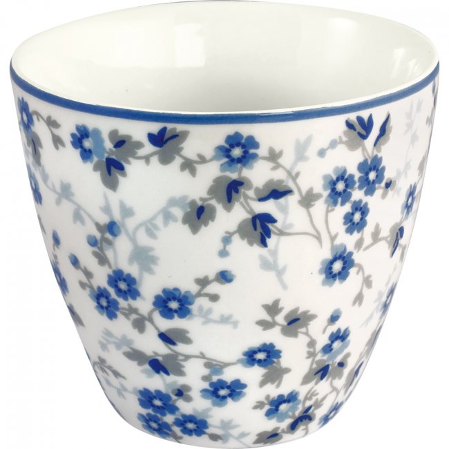 GreenGate Beker (Latte Cup) Monica dusty blauw 350 ml - Ø 10 cm - Klik op de afbeelding om het venster te sluiten