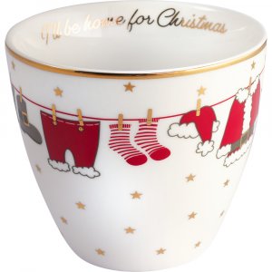 GreenGate Beker (Latte Cup) Home for kerst(xmas) wit 350 ml - Ø 10 cm