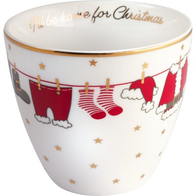 GreenGate Latte cup Home for xmas white 350 ml - Ø 10 cm