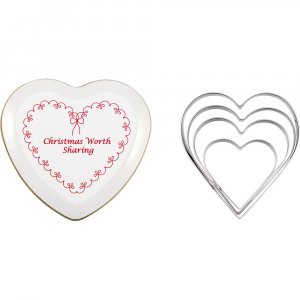 GreenGate koekjes uitsteekvormpjes in hartvorm Layla heart wit