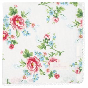 GreenGate Baumwolle Stoffserviette mit Spitze Alma white (40 x 40 cm)