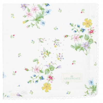 GreenGate Baumwolle Stoffserviette mit Spitze Fiola white (40 x 40 cm)