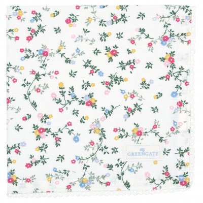 GreenGate Baumwolle Stoffserviette mit Spitze Leona white (40 x 40 cm)