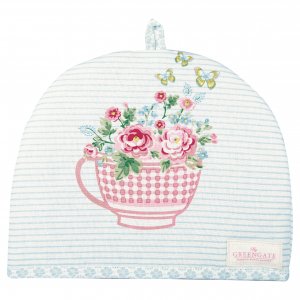 GreenGate Teekannenwärmer (Tea cosy) Alma flowers white (26 x 28 cm)