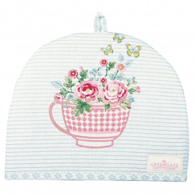 GreenGate Theemuts Alma bloemen wit (26 x 28 cm)