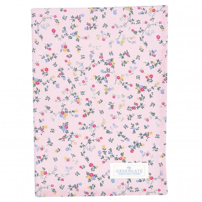 GreenGate Tea towel Leona pale pink (50 x 70 cm) - Click Image to Close