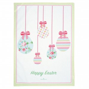 GreenGate Tea towel piece printed Alma Easter white (50 x 70 cm)