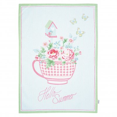 GreenGate Geschirrtuch (Tea towel) piece printed Alma summer white (50 x 70 cm)