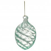 GreenGate Egg Ornament Swirl Wide Green