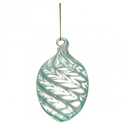 GreenGate Egg Ornament Swirl Wide Green