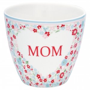 GreenGate Latte cup Alma mom white 9x10 cm (350 ml)