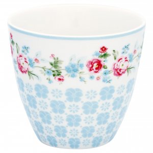 GreenGate Latte cup (Beker) Edie lichtblauw 9x10 cm (350 ml)