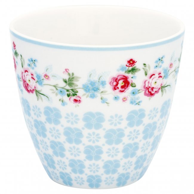 GreenGate Latte cup (Beker) Edie lichtblauw 9x10 cm (350 ml) - Klik op de afbeelding om het venster te sluiten