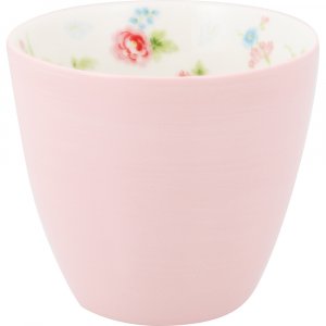 GreenGate Latte cup (Beker) pale pink Alma petit inside 9x10 cm (350 ml) - Limited Edition
